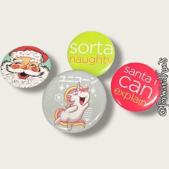 Bundle Sale 3 for $15 | Set of Four Fun Pins - Picture 1 of 7